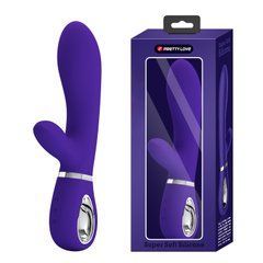 Вибратор с мягкой головкой и клиторальной стимуляцией Pretty Love - Thomas USB Purple, BI-014621-3