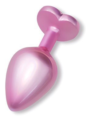 Анальна пробка з кристалом EGZO - Pink Perl Heart Plug Red, size S