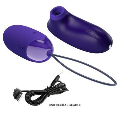 Комплект з віброяйця і вакуумного стимулятора Pretty Love - ORTHUS Youth Multifunctional 2 in 1, BI-014901WL
