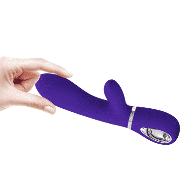 Вібратор з м'якою головкою і кліторальной стимуляцією Pretty Love - Thomas USB Purple, BI-014621-3