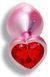 Анальна пробка з кристалом EGZO - Pink Perl Heart Plug Red, size S