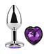 Анальная пробка с кристаллом EGZO - Silver Heart Plug Purple size M