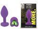 Силиконовая анальная пробка EGZO - Silicone Violet Heart Plug Green, size S
