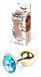 Анальний затор Boss Series - Jewellery Gold PLUG Light Blue S, BS6400022