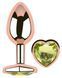 Анальна пробка з кристалом EGZO - Rose Gold Heart Plug Lime size S