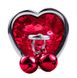 Анальна пробка з кристалом, дзвіночком та поводком Silver Heart RED ( розмір L ), SKN-BELL 10