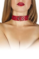 Ошейник Leather Restraints Collar, red