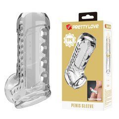 Стимулирующая насадка на пенис Pretty Love - Penis Sleeve Long Clear, BI-026267M