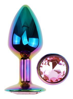 Анальна пробка з кристалом EGZO - Multicolor Round Plug Pink size M