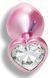 Анальна пробка з кристалом EGZO - Pink Perl Heart Plug Clear, size S