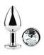 Анальная пробка с кристаллом EGZO - Silver Round Plug Clear size S