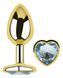Анальная пробка с кристаллом EGZO - Gold Heart Plug Clear size M