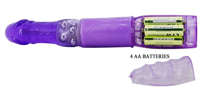 Вибратор с стимулятором клитора и функцией ротации BAILE - TRAVEL PARTNER Purple, BW-020236R