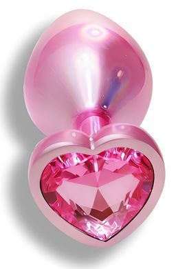 Анальная пробка с кристаллом EGZO - Pink Perl Heart Plug Pink, size S