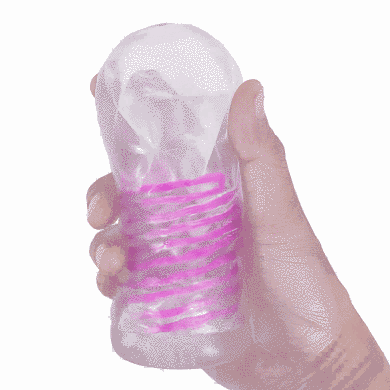 Мастурбатор із внутрішньою спіральною структурою та стимулюючою кулькою Pretty Love - Transparent masturbator Pink, BM-009229N-1