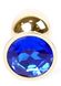 Анальная пробка Boss Series - Jewellery Gold PLUG Dark Blue S, BS6400023