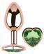 Анальна пробка з кристалом EGZO - Rose Gold Heart Plug Green size S