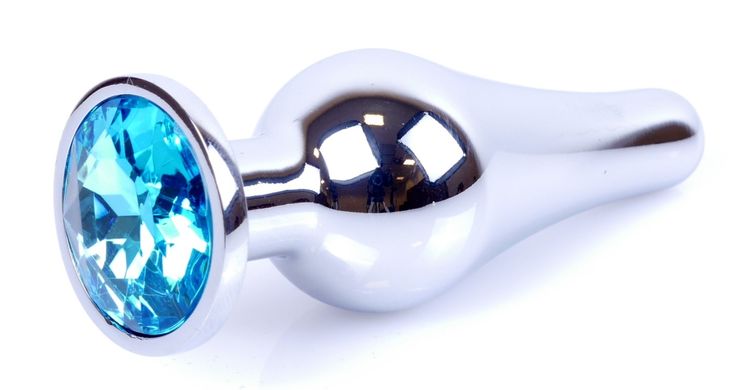 Анальний затор Boss Series - Jewellery Silver BUTT PLUG Light Blue, BS6400076
