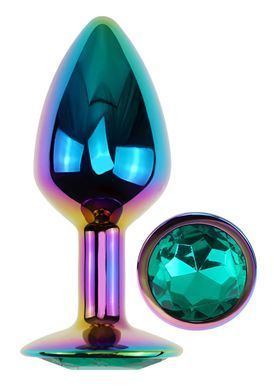 Анальна пробка з кристалом EGZO - Multicolor Round Plug Marine size M