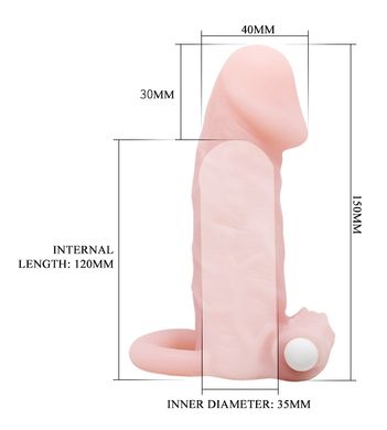 Насадка-презерватив з вібрацією Brave Man, BI-016011 - 1 (тілесна )