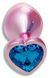 Анальна пробка з кристалом EGZO - Pink Perl Heart Plug Blue, size S