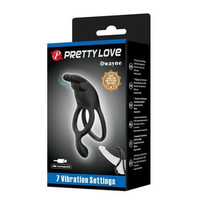 Ерекційне вібро кільце Pretty Love - SETH Black, 7 vibration functions, BI-210335