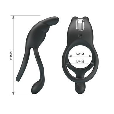 Ерекційне вібро кільце Pretty Love - SETH Black, 7 vibration functions, BI-210335