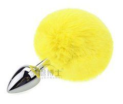 Анальна пробка з хвостом SKN-Z38 Yellow ( розмір XS )