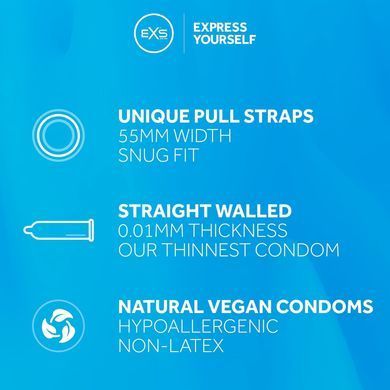 Без латексные ультратонкие презервативы EXS - Pull Non-Latex Condom, №72