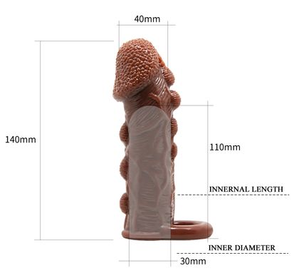 Насадка - презерватив Brave Man, BI-016012 ( коричневая )
