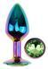 Анальна пробка з кристалом EGZO - Multicolor Round Plug Green size M