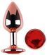 Анальна пробка з кристалом EGZO - Rose Gold Round Plug Red size M