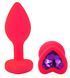 Силіконова анальна пробка EGZO - Silicone Pink Heart Plug Purple, size S