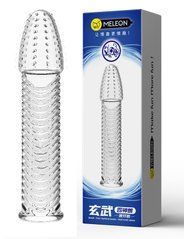 Стимулирующая насадка-презерватив Meleon - Basalt Crystal Wolf tooth sleeve, PS-40
