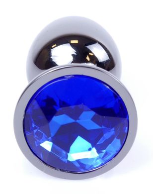 Анальная пробка Boss Series - Jewellery Dark Silver PLUG Dark Blue S, BS6400032