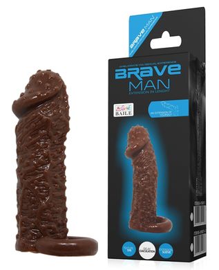 Насадка - презерватив Brave Man, BI-016013 ( коричневая )