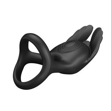 Кільце ерекційне Pretty Love - Vibration Penis Ring SILAS Black, BI-210318