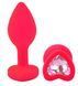 Силіконова анальна пробка EGZO - Silicone Pink Heart Plug Pink, size S